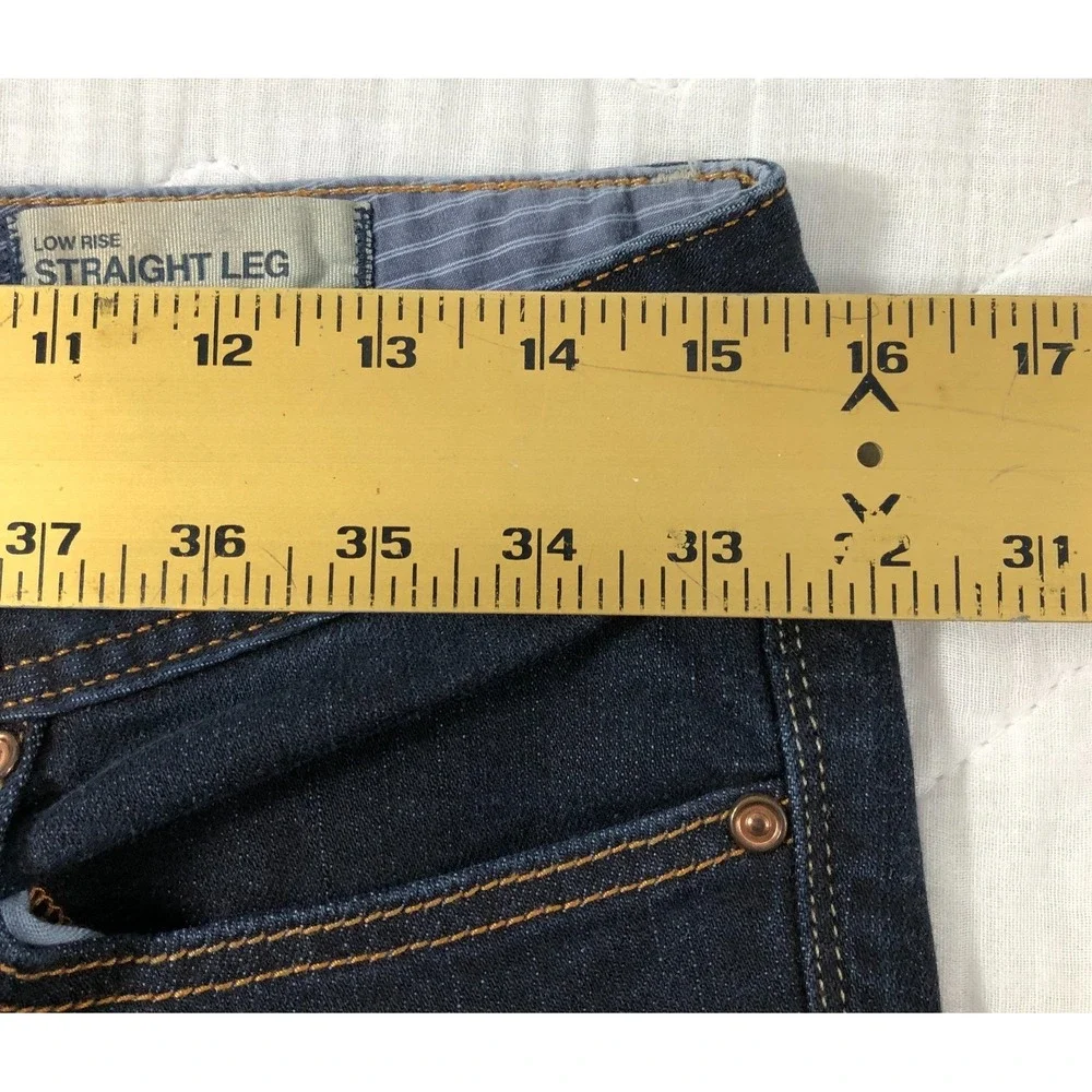 Gap Jeans‎ Women 28/6 Denim Blue Dark Wash Rinse Straight Low Rise Stretch 31x26